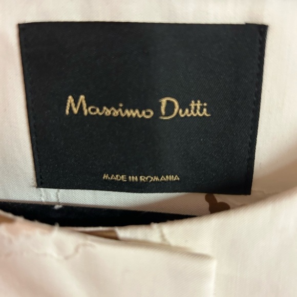 Massimo Dutti White Cream/TAN Single Button Cotton Blazer Jacket SIZE 8 - Picture 6 of 8